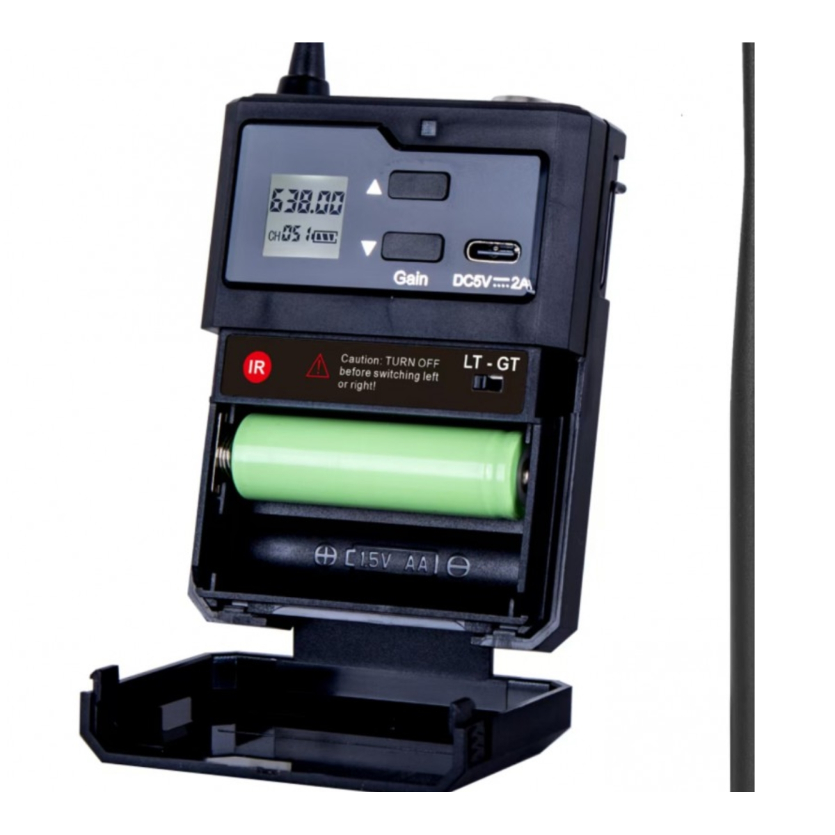 Радіосистема DV audio DGX-14B, UHF 615–664,75 MHz, гарнітура + петличка, 30 каналів