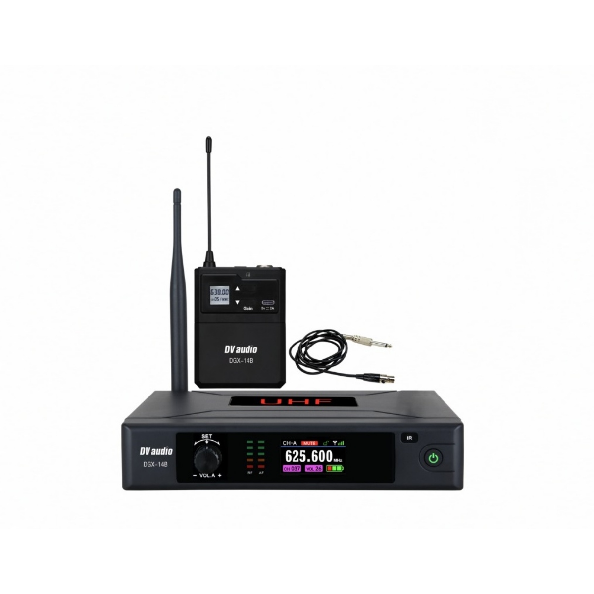 Інструментальна радіосистема DV audio DGX-14B, UHF 615–664,75 MHz, 30 каналів