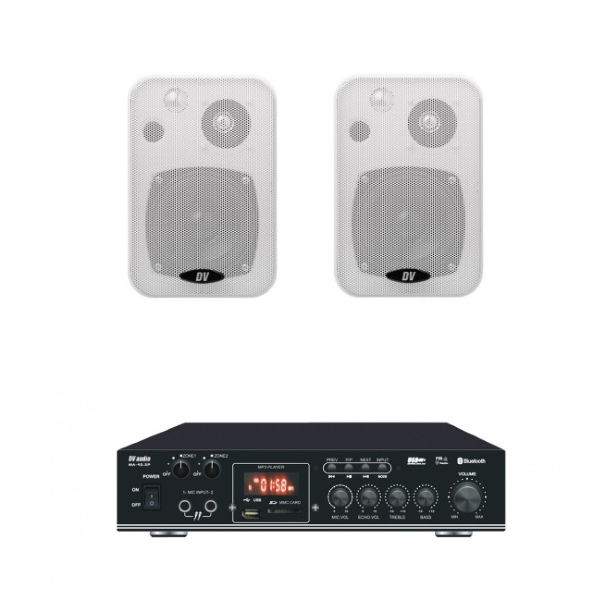 Комплект звуку DV audio MA402CON1W для приміщення до 40м.кв.