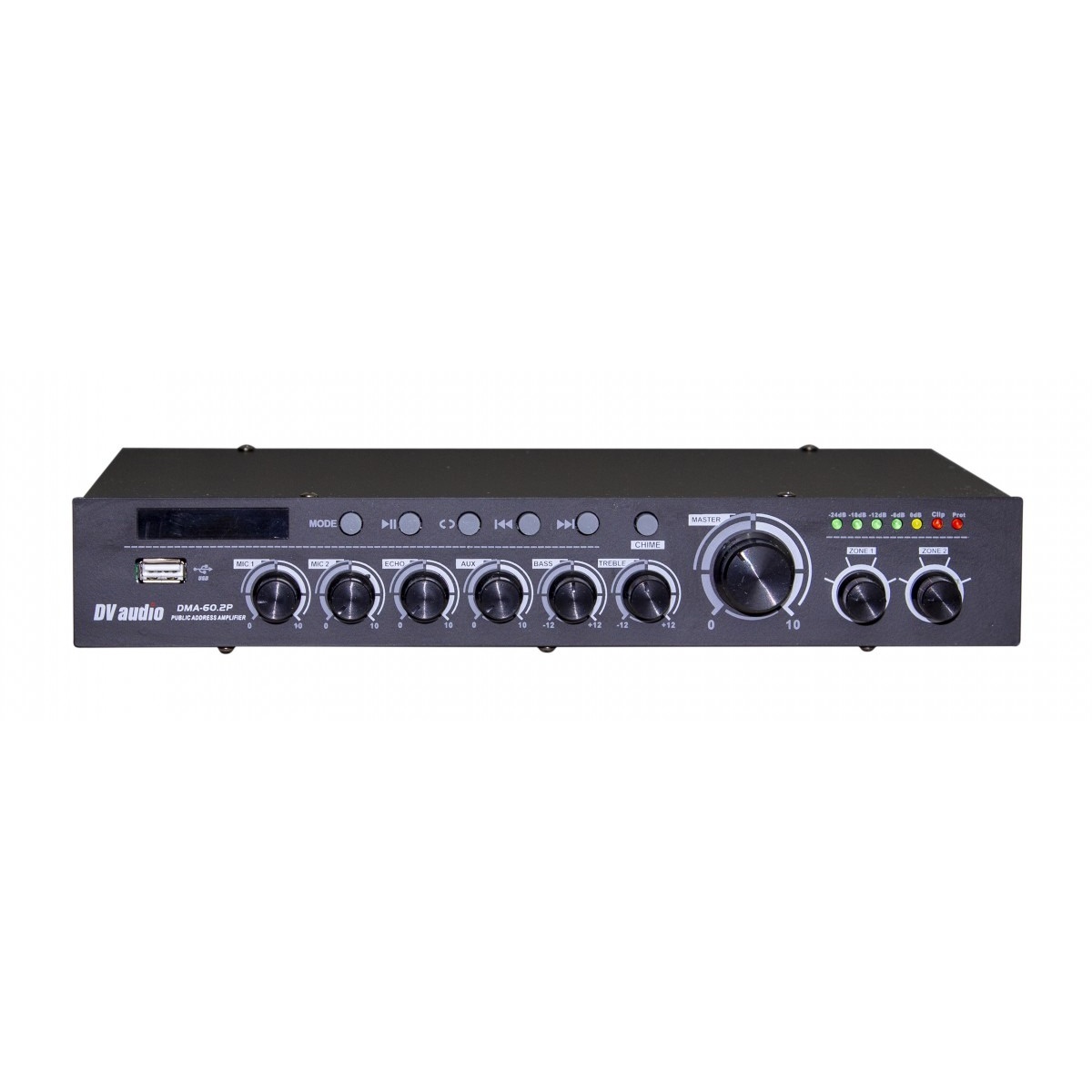 Комплект звуку DV Audio DMA606CON1B для приміщення до 120 м² + Автоматизований модуль Повітряна тривога GSM + Хвилина мовчання