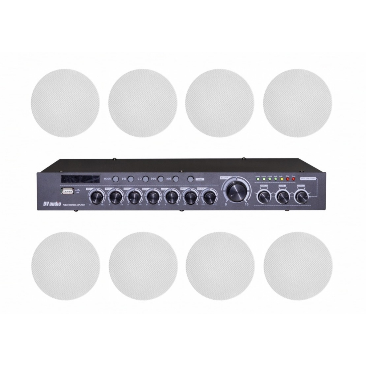 Комплект звуку DV audio DMA2408CMG6W, 240 Вт, 8×CMG-6.2W, до 240 м²