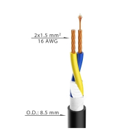 Аудіо кабель Roxtone HFSC215, 2х1.5 кв. мм, вн. діаметр 8.5 мм, 100 м