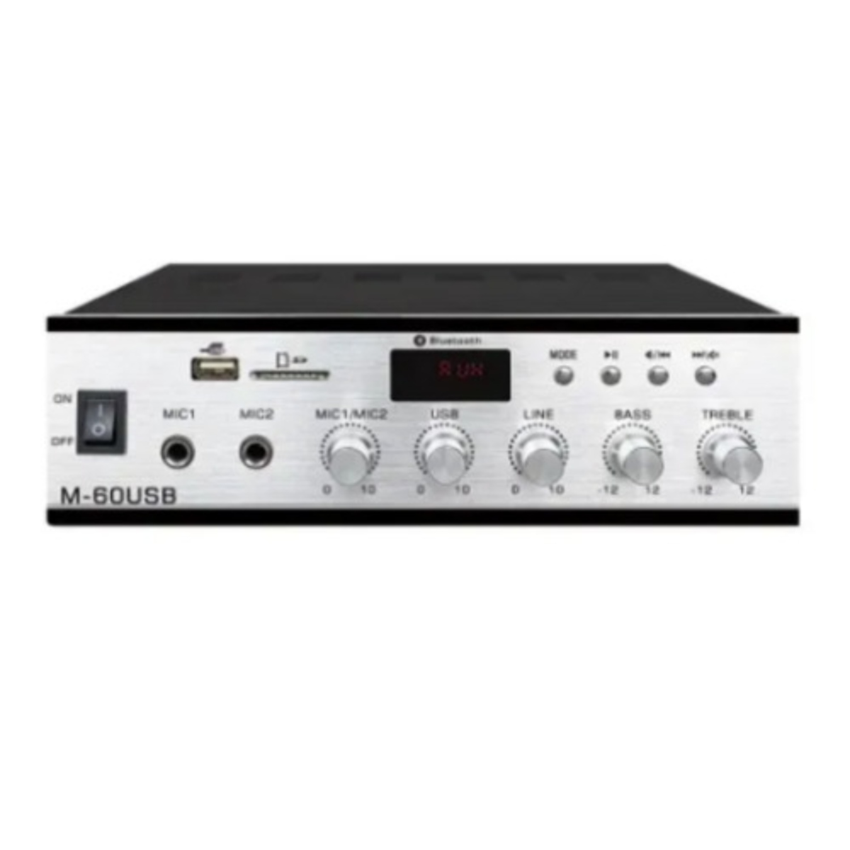 Усилитель ProRecAudio M-60USBS 60 Вт, 100В, 4-16 Ом, USB/SD, Bluetooth, серебристый