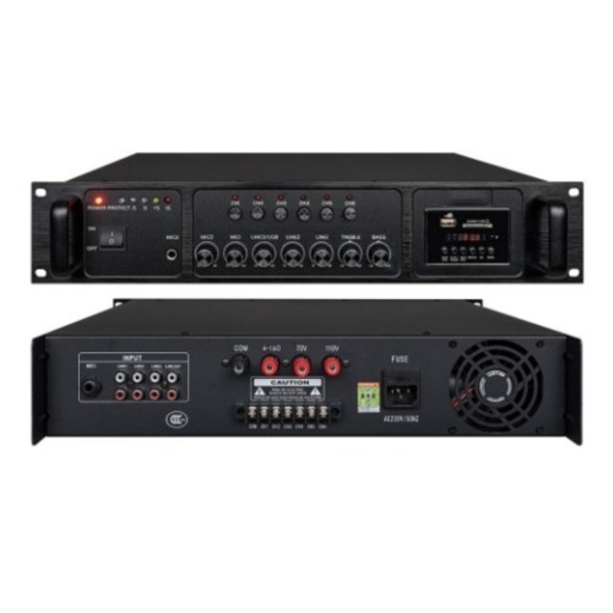 Підсилювач ProRecAudio PA-5350USBD, 350 Вт, USB/SD, 2U, чорний