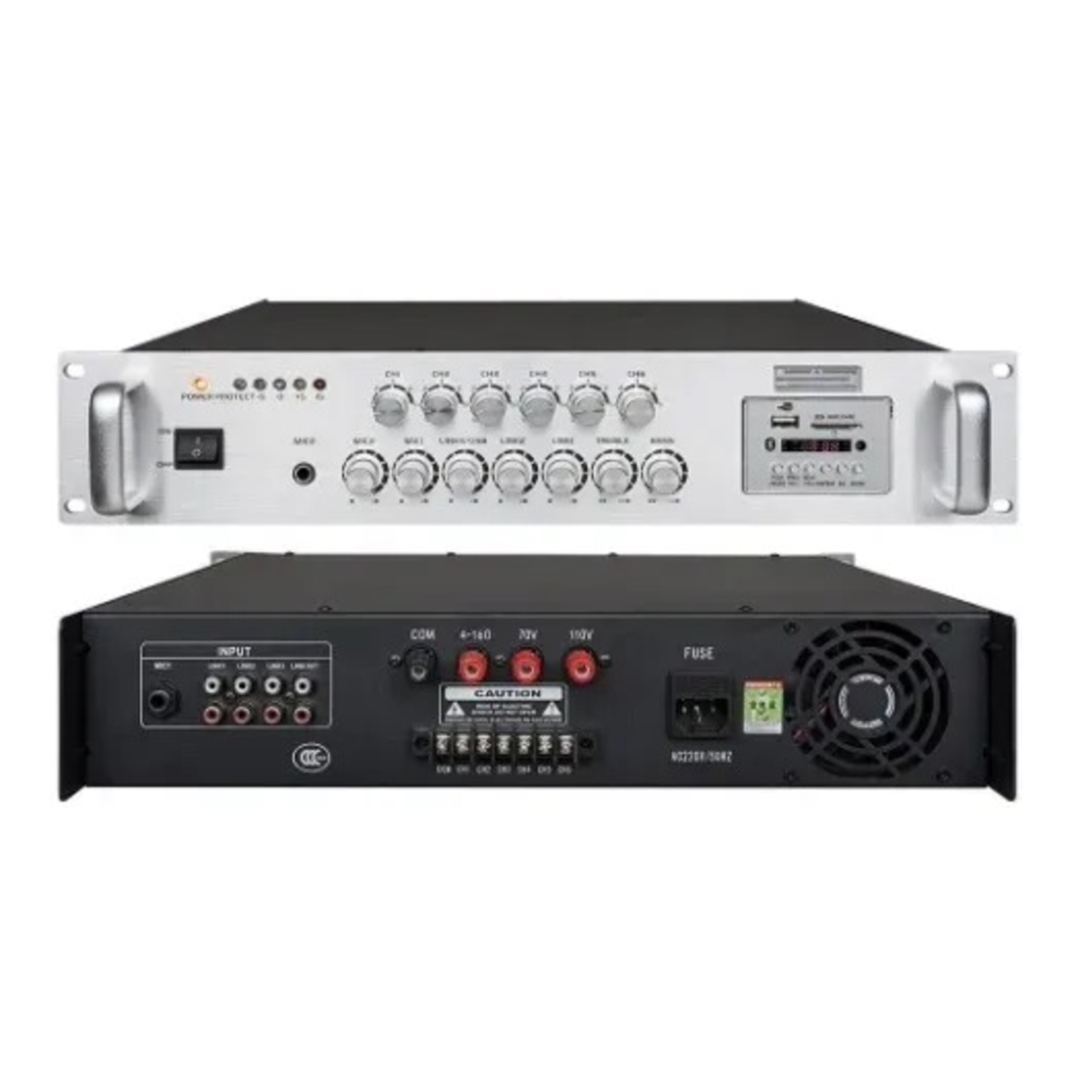 Усилитель ProRecAudio PA-5350USBDS, 350 Вт, USB/SD, 2U, серебристый