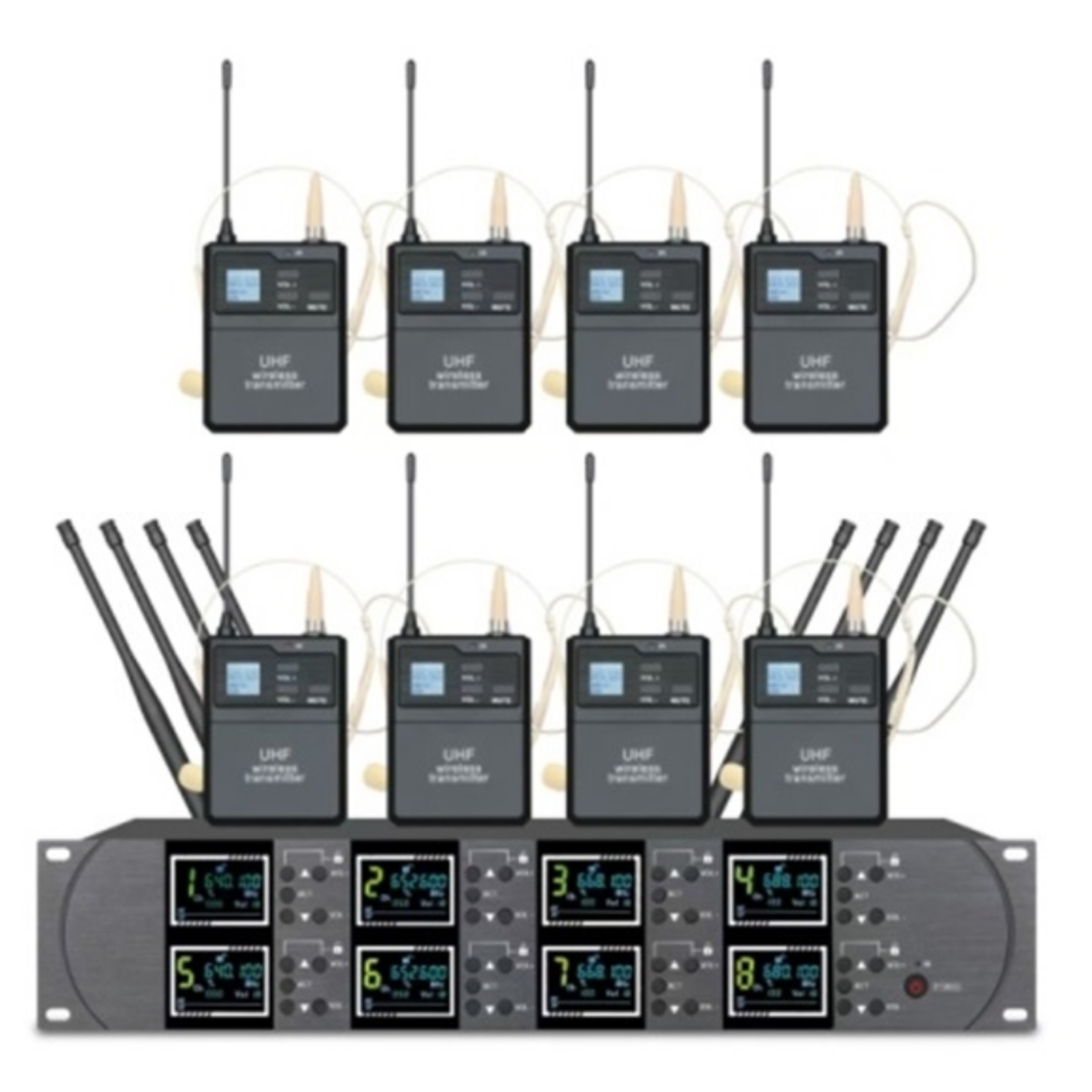 Беспроводная микрофонная система Emiter-S TA-608H с наголовными микрофонами, UHF