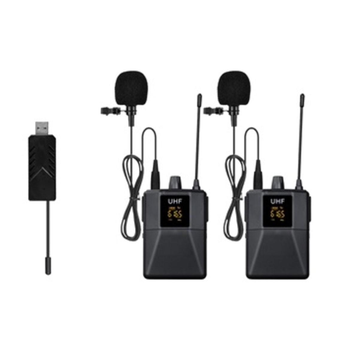Беспроводная микрофонная система Emiter-S TA-U07P USB с петличными микрофонами, UHF