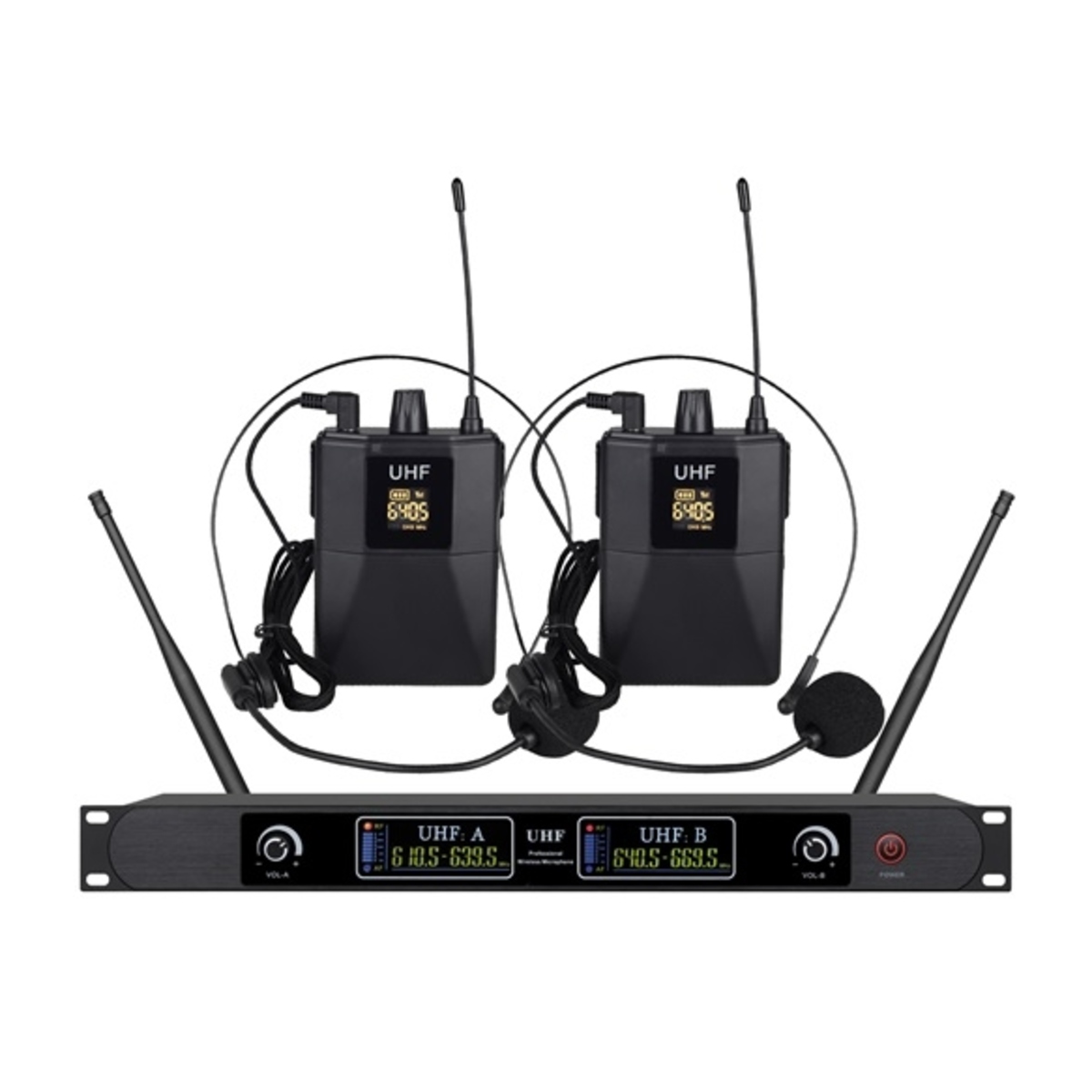 Беспроводная микрофонная система Emiter-S TA-U37P с наголовными микрофонами, UHF