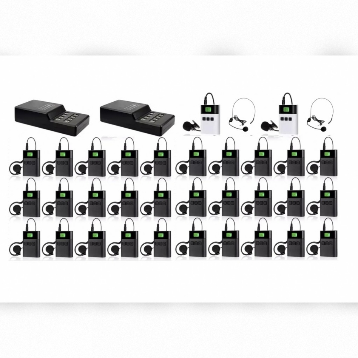 Беспроводная система тур-гид DV audio TGD-KIT2T30R2CH16 (2 передатчика + 30 приёмников)
