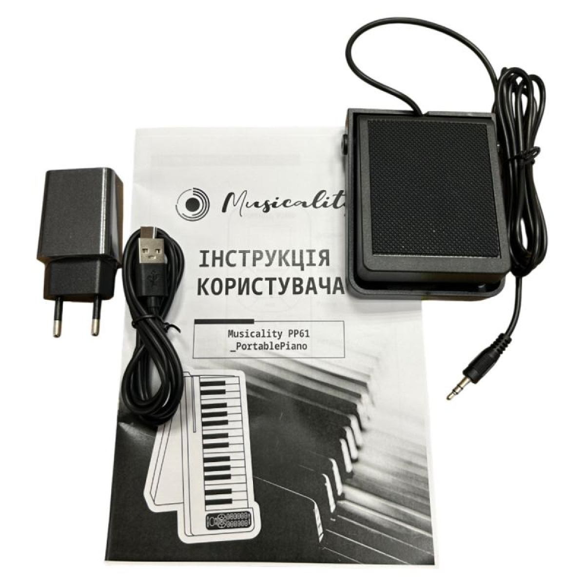 Складане цифрове піаніно (в комплекті з чохлом) Musicality PP61-WH _PortablePiano