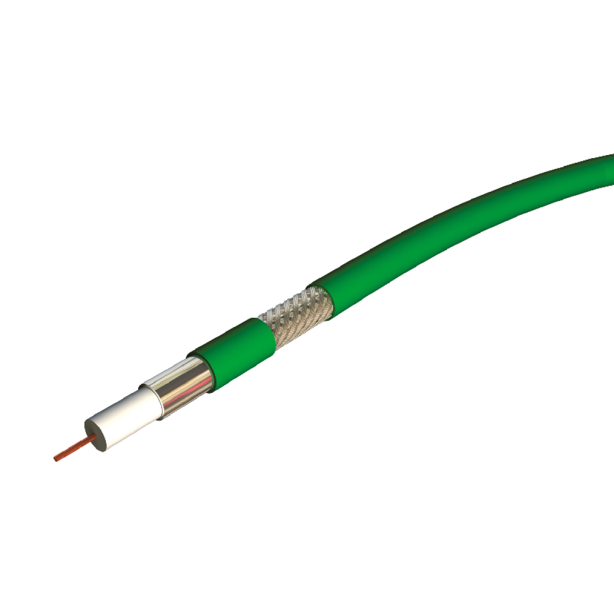Цифровий відео кабель CAE VCB100, Ø 6,95 мм, GREEN PVC, 1000м