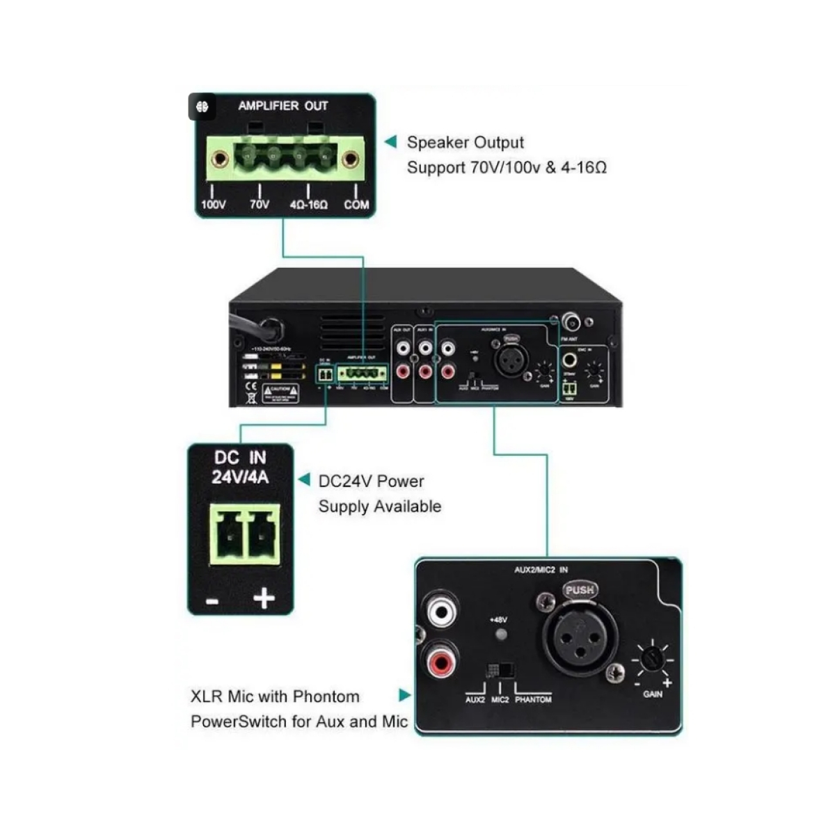 Трансляционный усилитель мощности DSPPA MP120UB