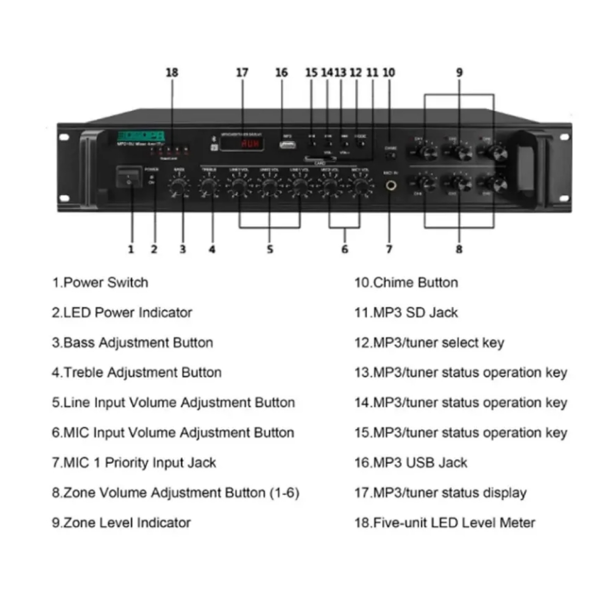 Трансляционный усилитель мощности DSPPA MP1010U
