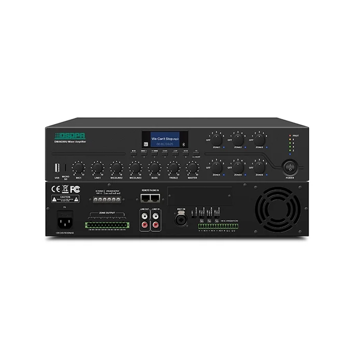 Трансляционный усилитель мощности с конференц-микрофоном DSPPA DMA6250U 250Вт, 6-зонный