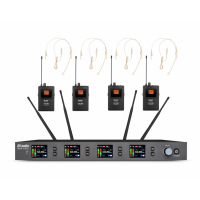 Радиосистема с четырмя поясными передатчиками и гарнитурами DV Audio MGX-44B MKII