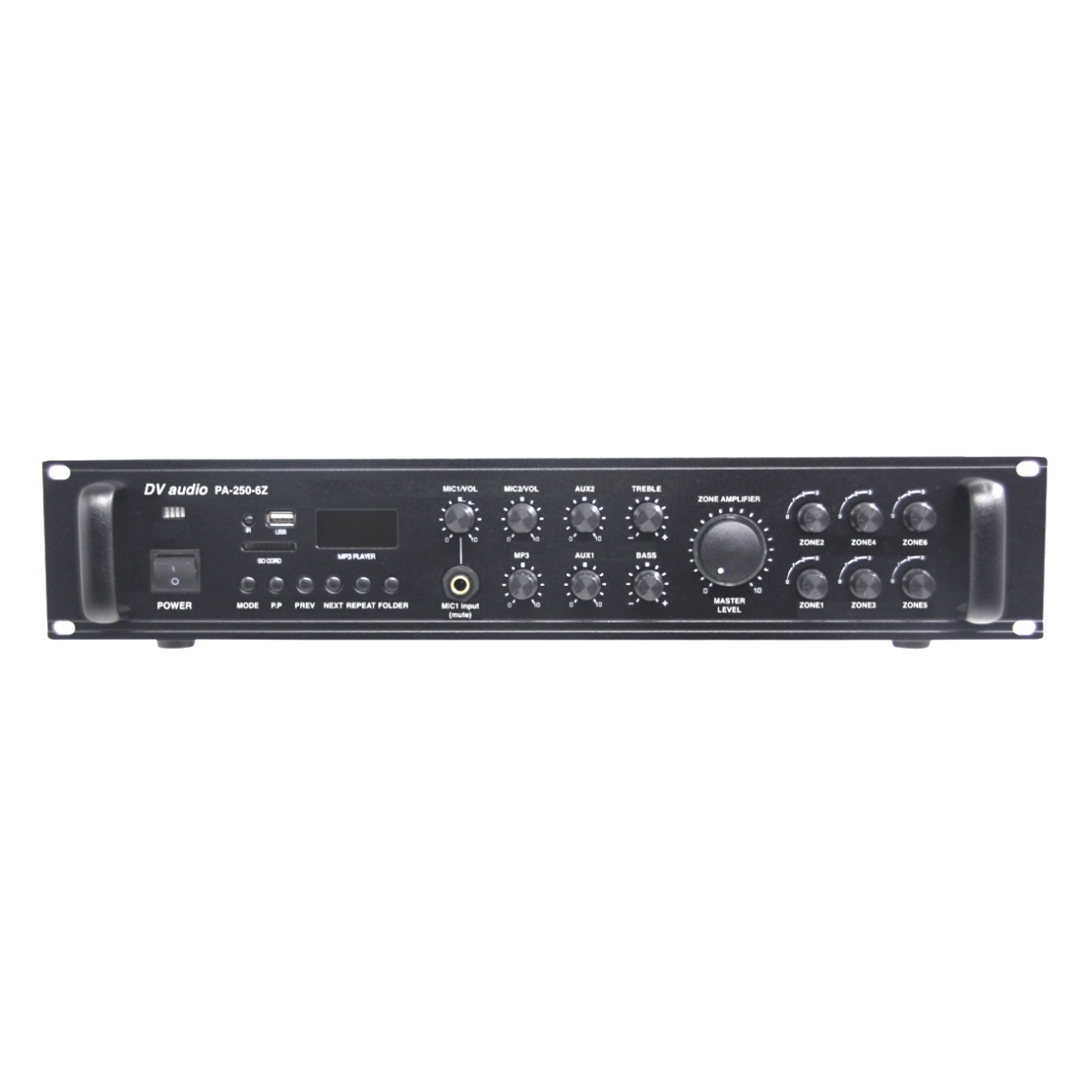 Трансляційний мікшер-підсилювач 250W DV Audio PA-250-6Z