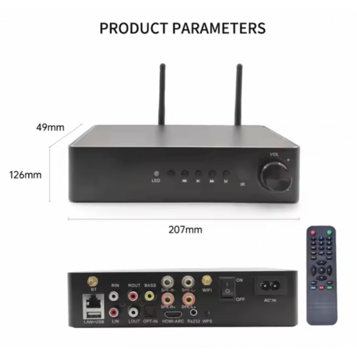 Музичний стример DV audio WMP-260 PRO мережевий Wi-Fi плеєр з підсилювачем