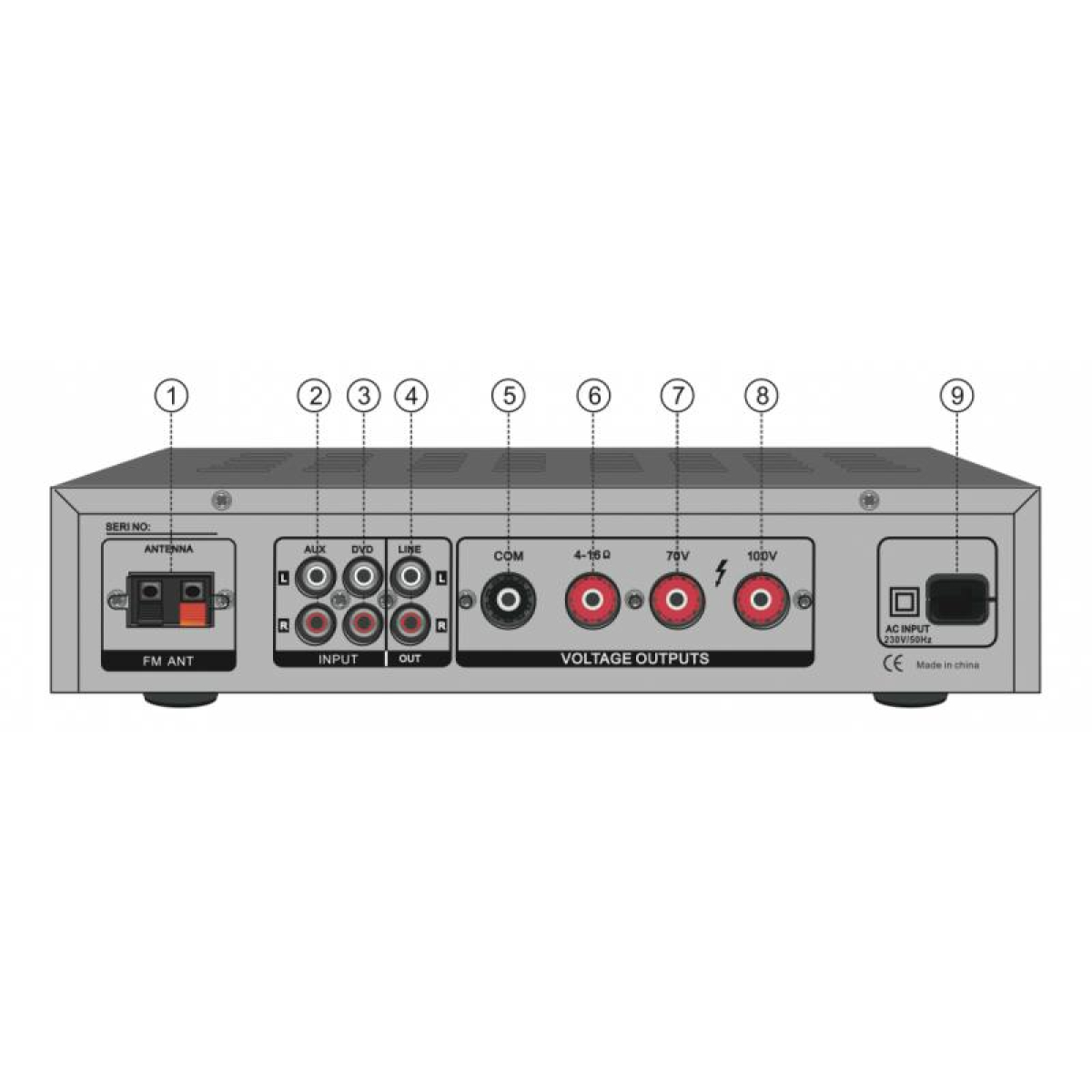 Трансляційний мікшер-підсилювач з USB DV audio MA-30.1P