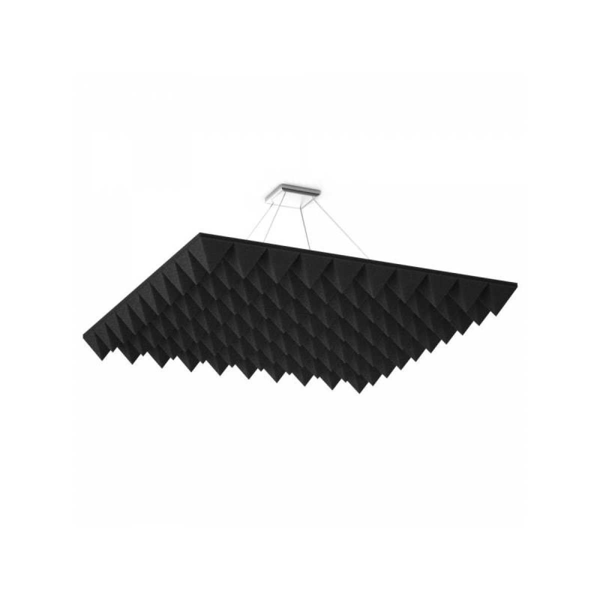 Акустична підвісна звуковбирна панель Ecosound Quadro Pyramid Black, 50мм, 1х1м, чорний