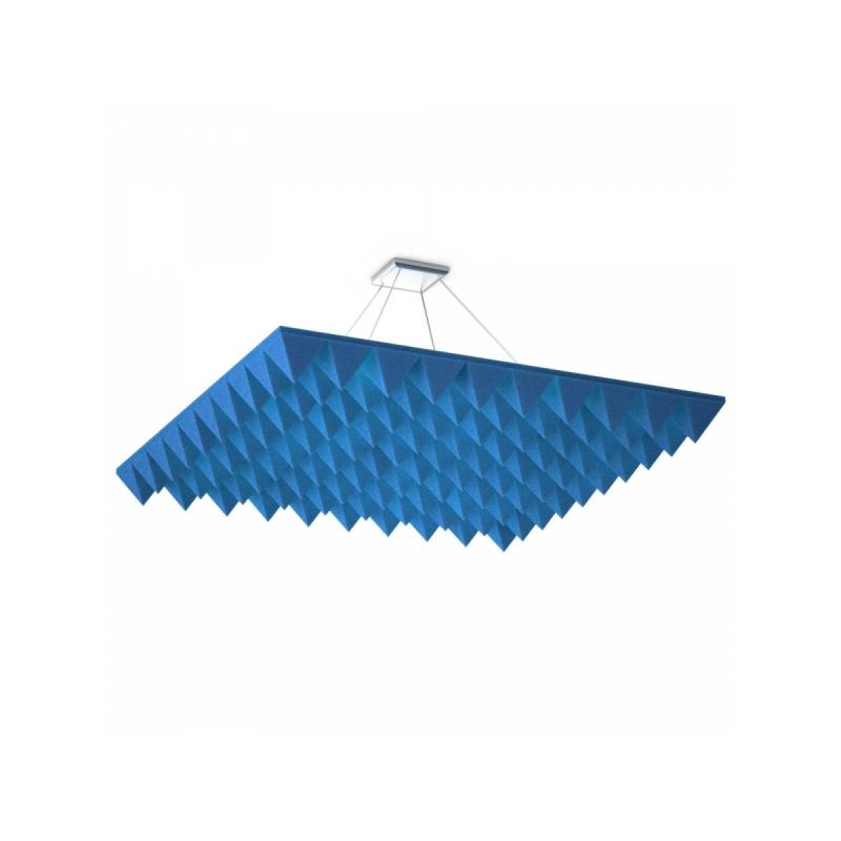 Акустична підвісна звуковбирна панель Ecosound Quadro Pyramid Blue, 50мм, 1х1м, синій