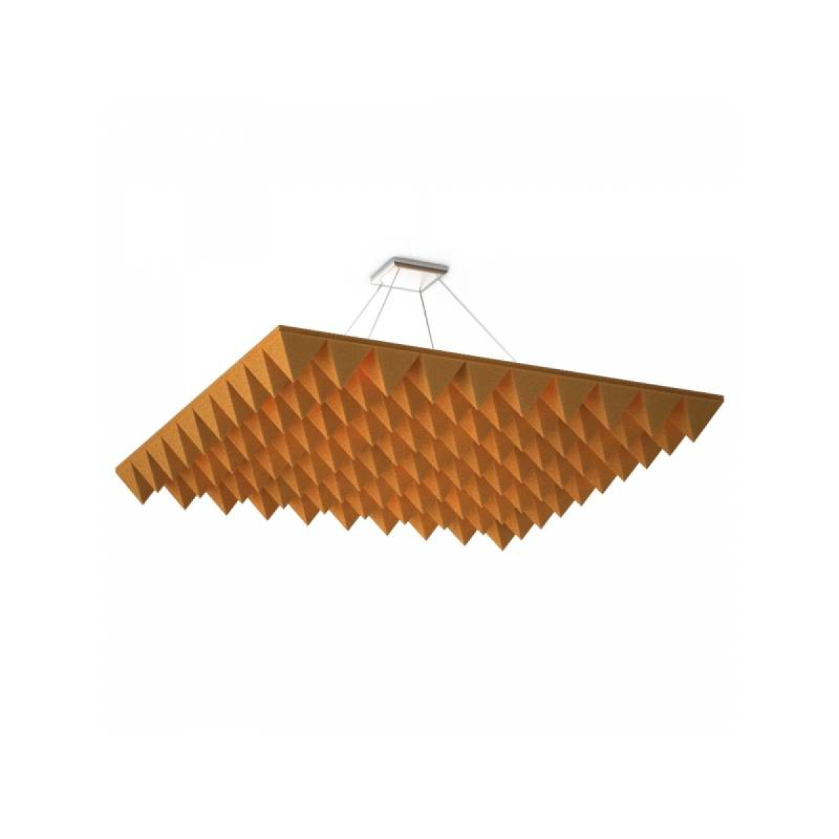 Акустична підвісна звуковбирна панель Ecosound Quadro Pyramid Orange, 50мм, 1х1м, помаранчевий