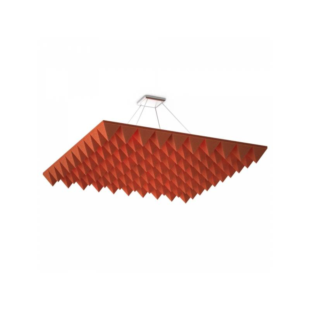 Акустическая подвесная звукопоглощающая панель Ecosound Quadro Pyramid Red, 50мм, 1х1м, красный