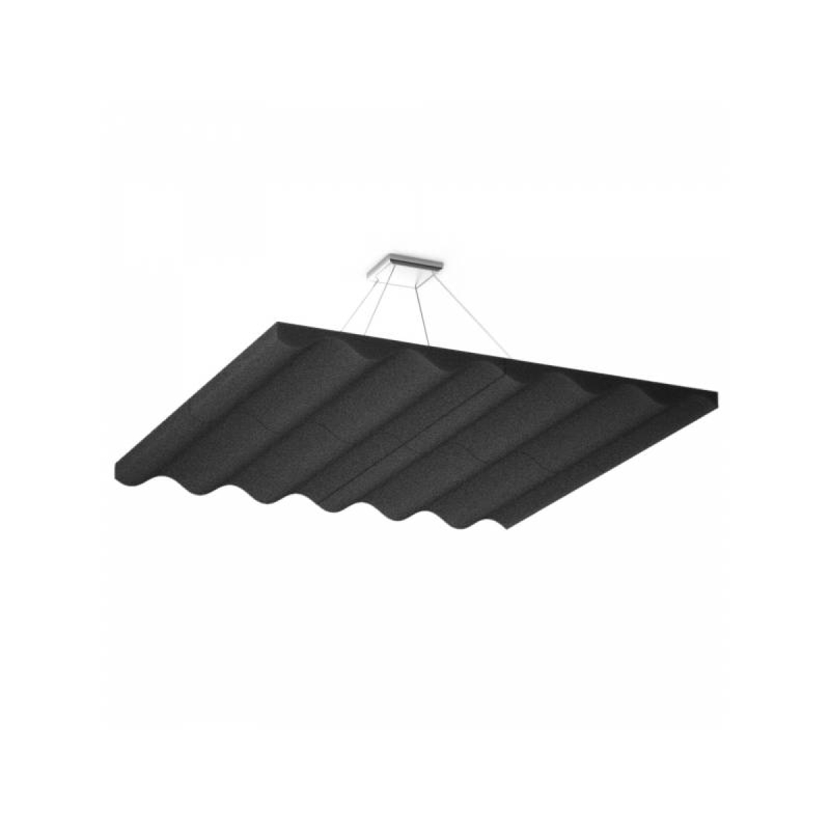Акустична підвісна звуковбирна панель Ecosound Quadro Wave Black, 50мм, 1х1м, чорний