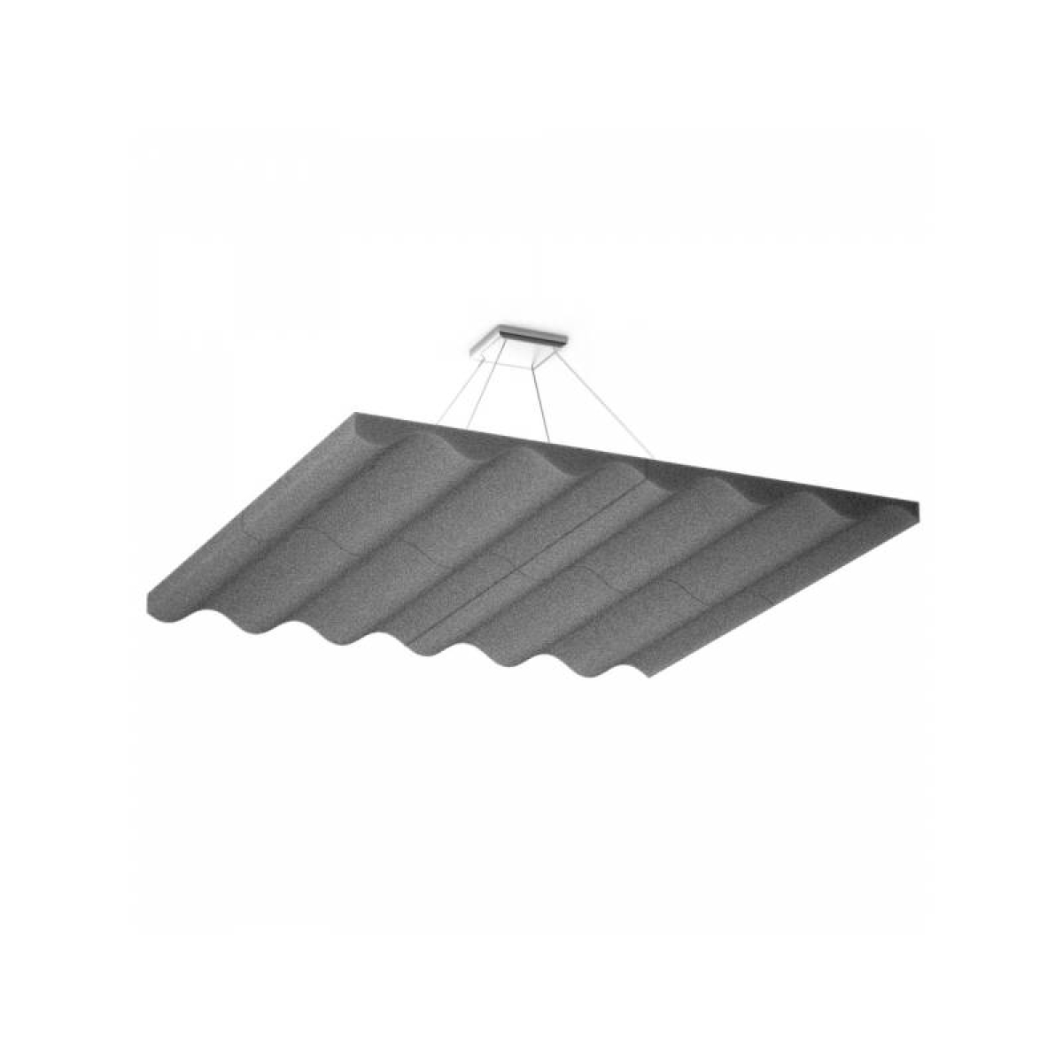 Акустична підвісна звуковбирна панель Ecosound Quadro Wave Grey, 50мм, 1х1м, сірий
