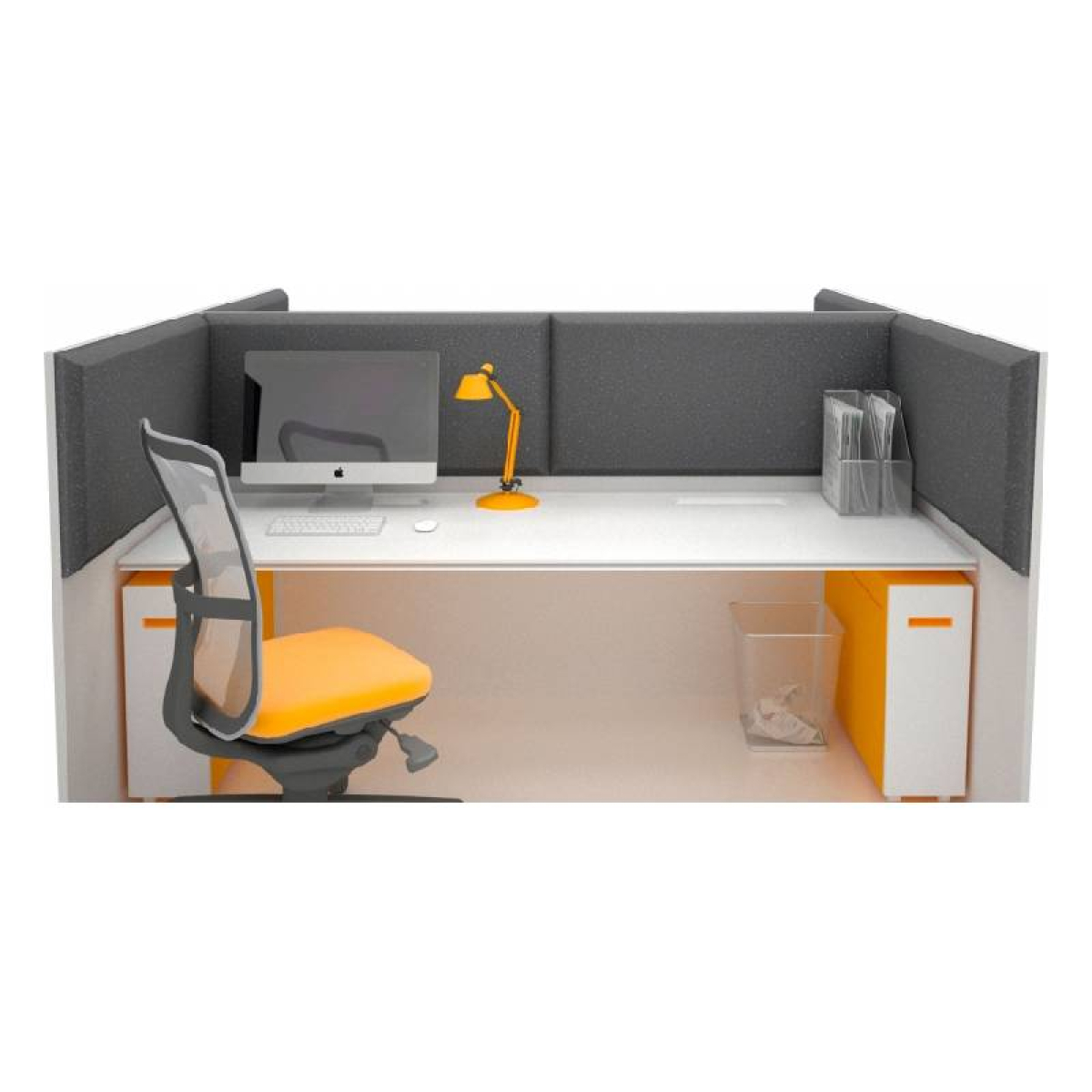 Акустична ширма для офісних столів Ecosound Quadro Screen grey 100х50 см 50мм, сірий