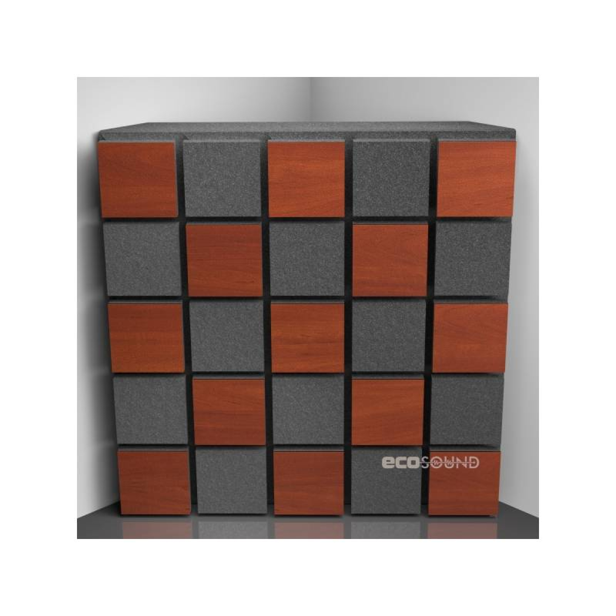 Бас пастка Ecosound Tetras Acoustic Wood Apple-Locarno 50 х 50 см 100 мм, коричнева