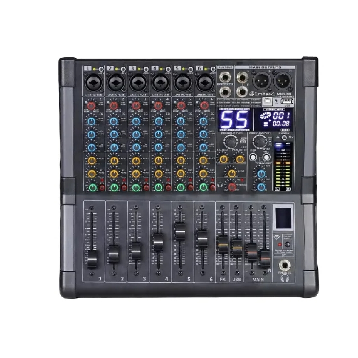 Активний мікшерний пульт Emiter-S AM-MINI6-PRO, 30Вт