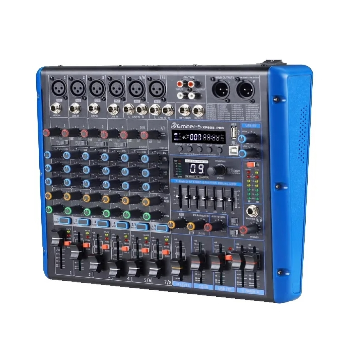 Аналоговий мікшерний пульт Emiter-S AM-XP808-PRO, 30Вт