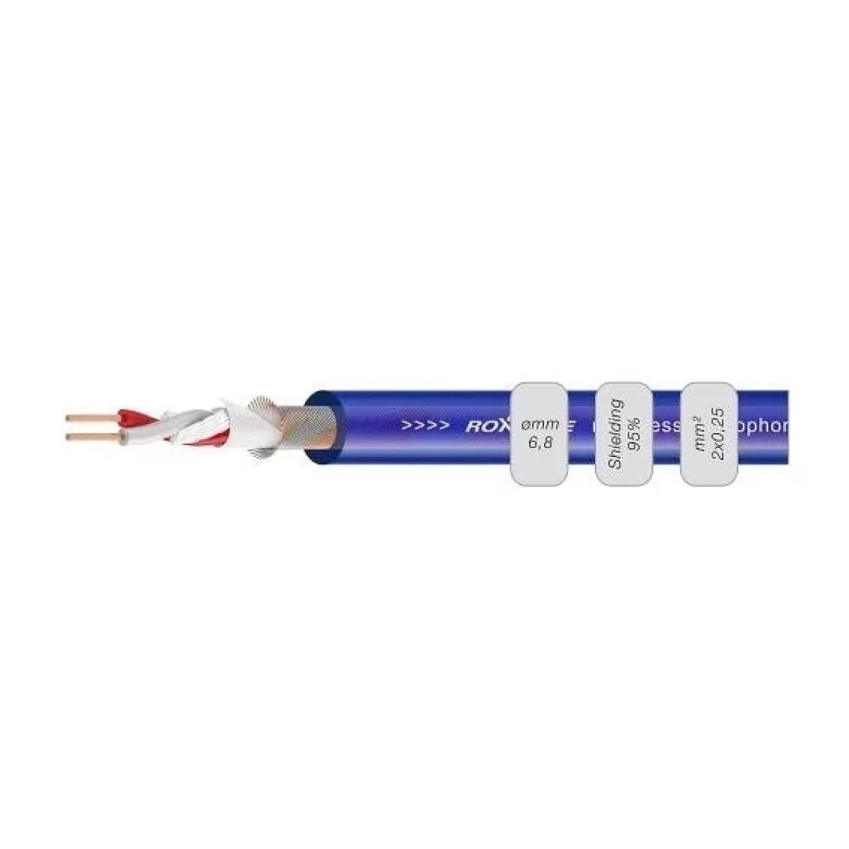 Кабель мікрофонний Roxtone MC080, 2х0.25 кв. мм, вн. діаметр 6,8 мм, 100 м