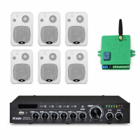 Звуковий комплект DV Audio DMA606CON1W для приміщення до 120 м² + Автоматизований модуль Повітряна тривога GSM + Хвилина мовчання
