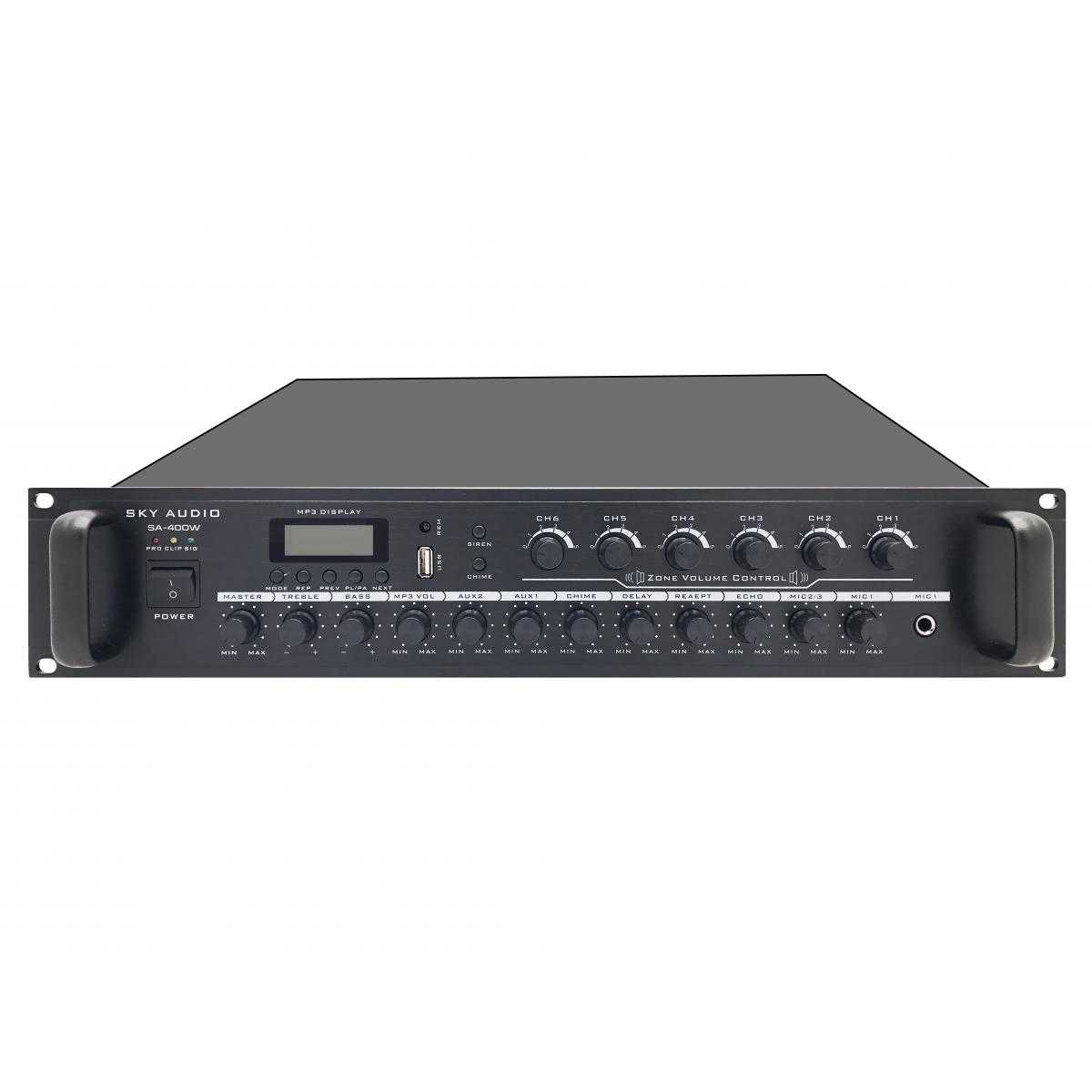 Трансляційний підсилювач потужності SKY SOUND SA-400W (6-ZONE)