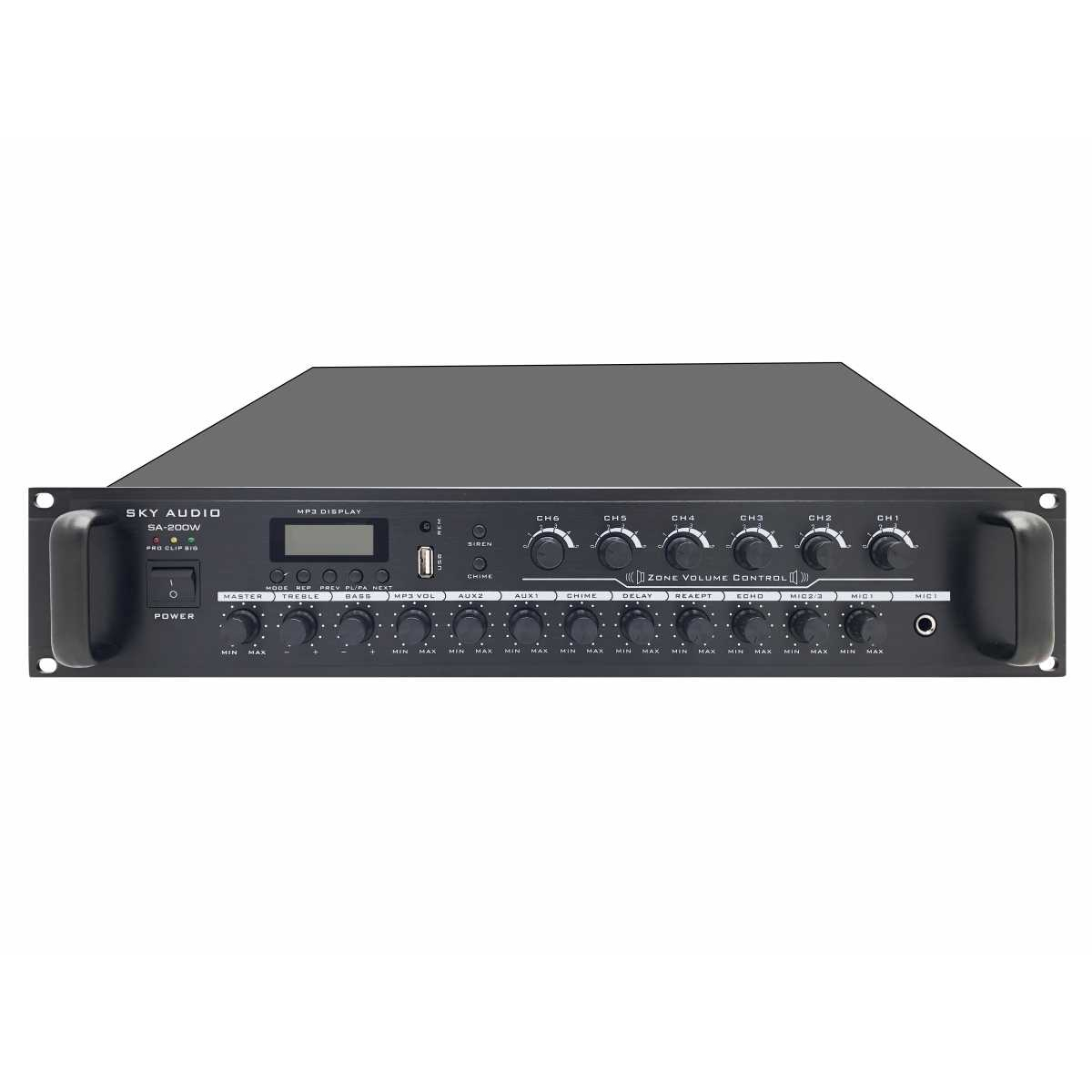 Трансляційний підсилювач потужності SKY SOUND SA-200W (6-ZONE)