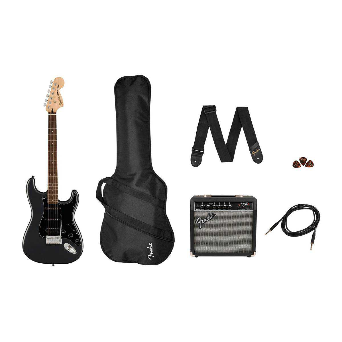 Набір для гітариста SQUIER by FENDER AFFINITY SERIES STRAT PACK HSS CHARCOAL FROST METALLIC