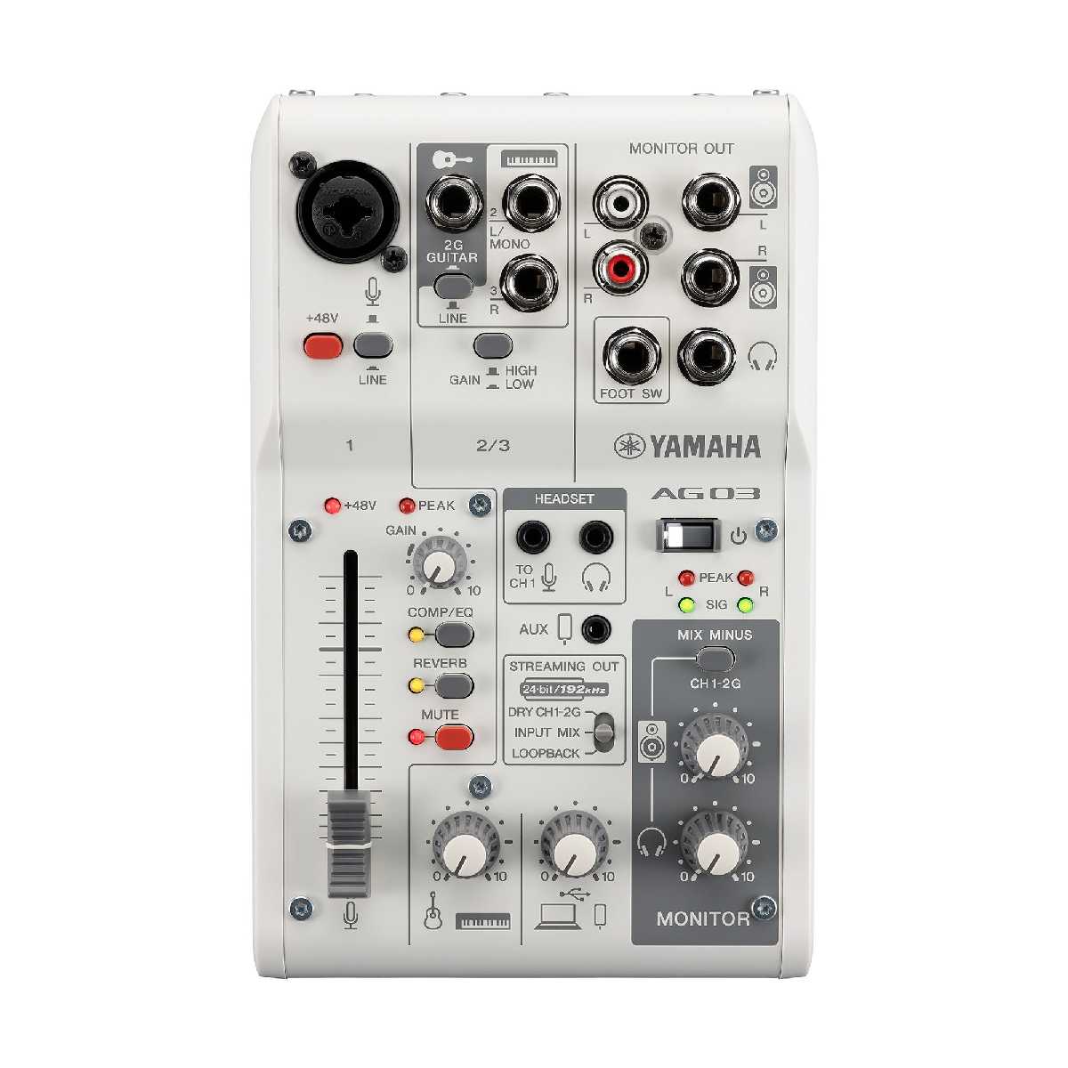 Комплект для стримінгу YAMAHA AG03MK2 LSPK Live Streaming Pack (White)