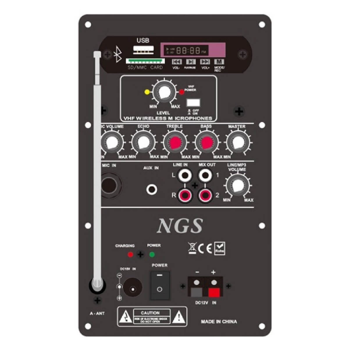 Активна акустична система NGS HYQ-8AMWB 8"+1", 80-100Вт