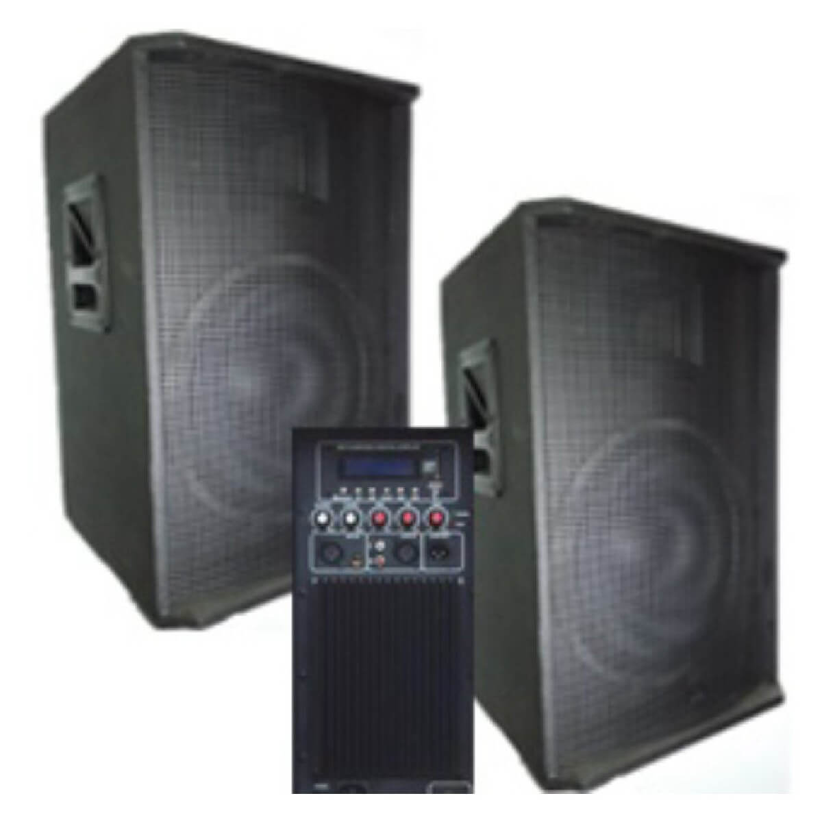 BIG SET2*15-600A активна + пасивна-USB/MP3/FM/BT