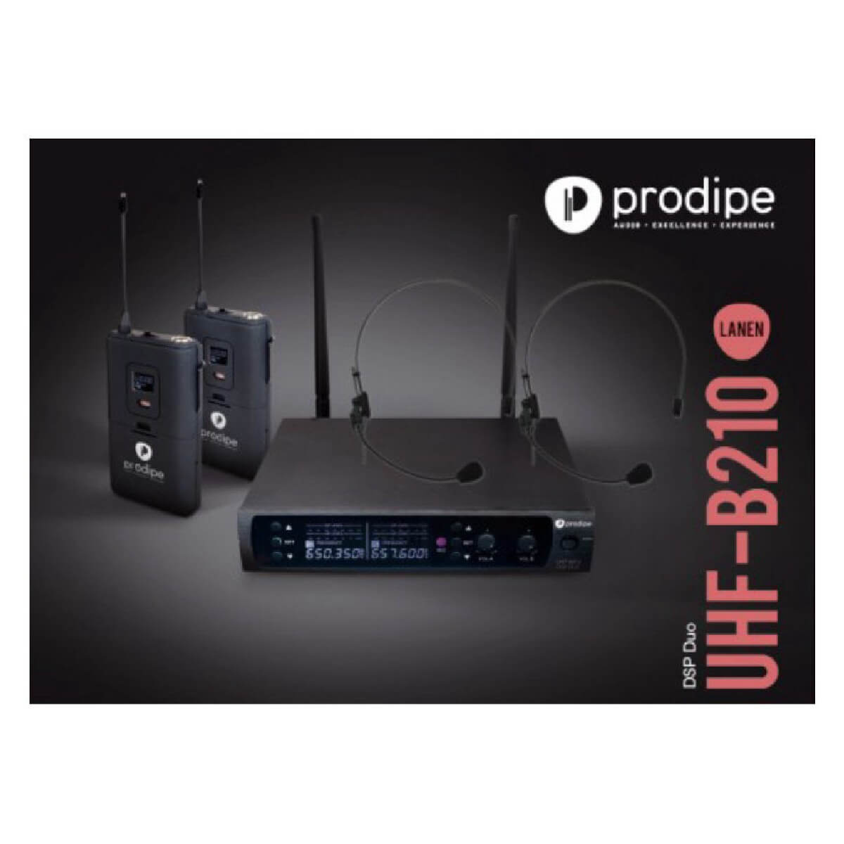 Радіосистема вокальна (мікрофони бездротові) Prodipe UHF B210 DSP Headset Duo (F5 Version)