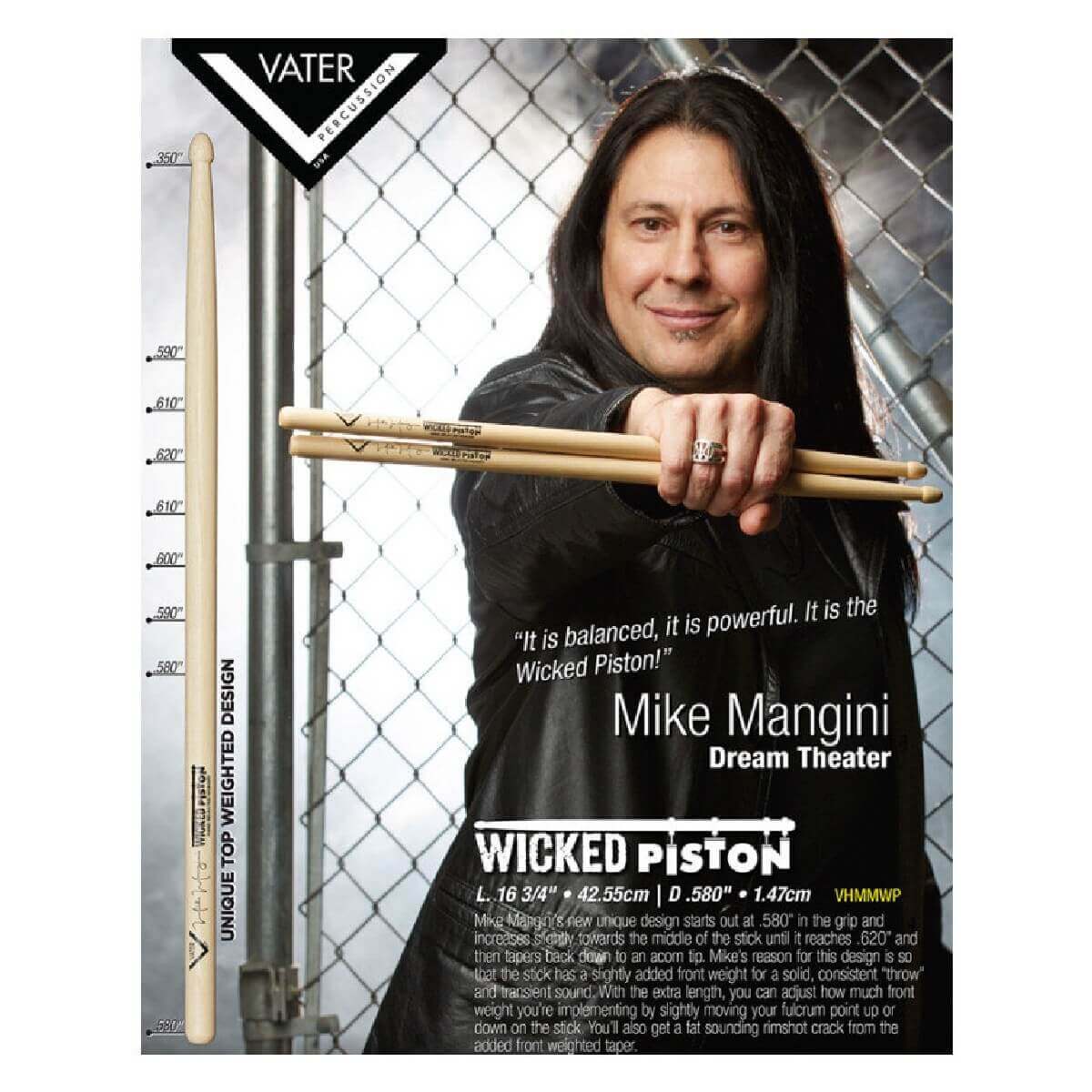 VATER VHMMWP Mike Mangini Wicked Piston