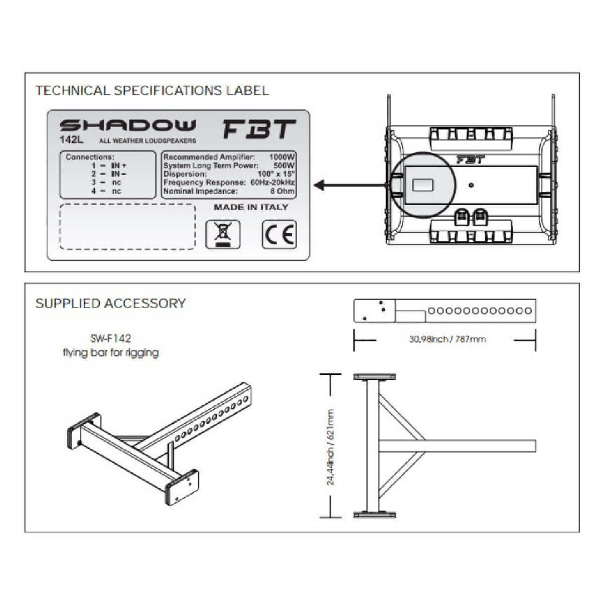 Всепогодний лінійний масив FBT Audio Contractor SHADOW 142L