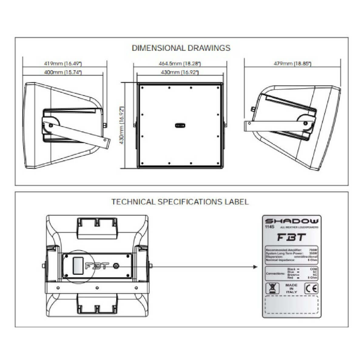 Всепогодний сабвуфер FBT Audio Contractor SHADOW 114 S