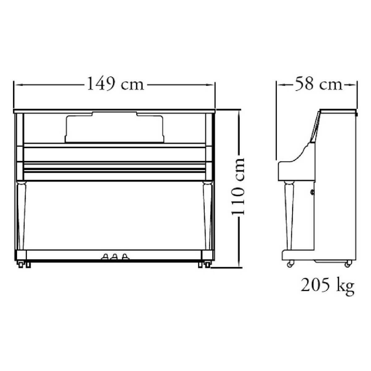 Акустичні піаніно YAMAHA M2 (Satin Black Walnut)