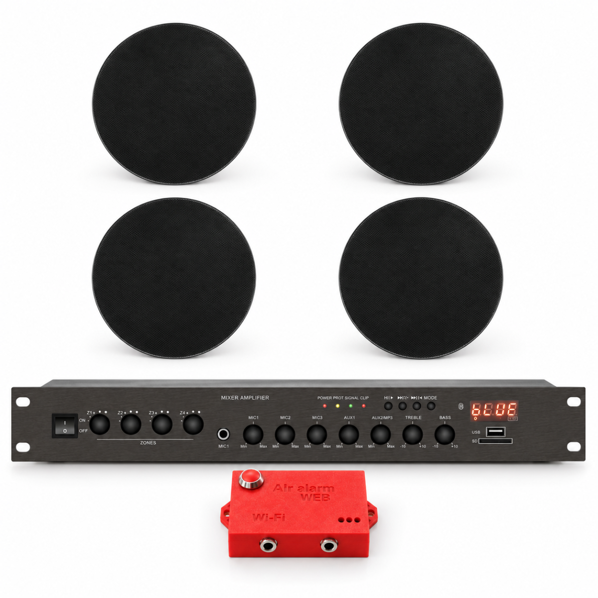 Комплект оповещения о воздушной тревоге AIR alert Wi-Fi + DV audio LA804CMG6B — до 80 м²