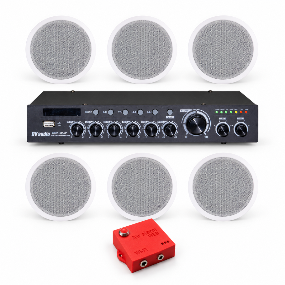 Комплект оповещения о воздушной тревоге AIR alert Wi-Fi + DV audio DMA606601 — до 150 м²