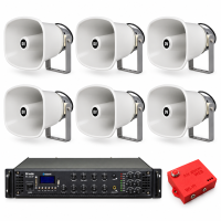 Комплект оповіщення про повітряну тривогу AIR alert Wi-Fi + DV audio MA-250.6P + 6 × HS-50T PRO