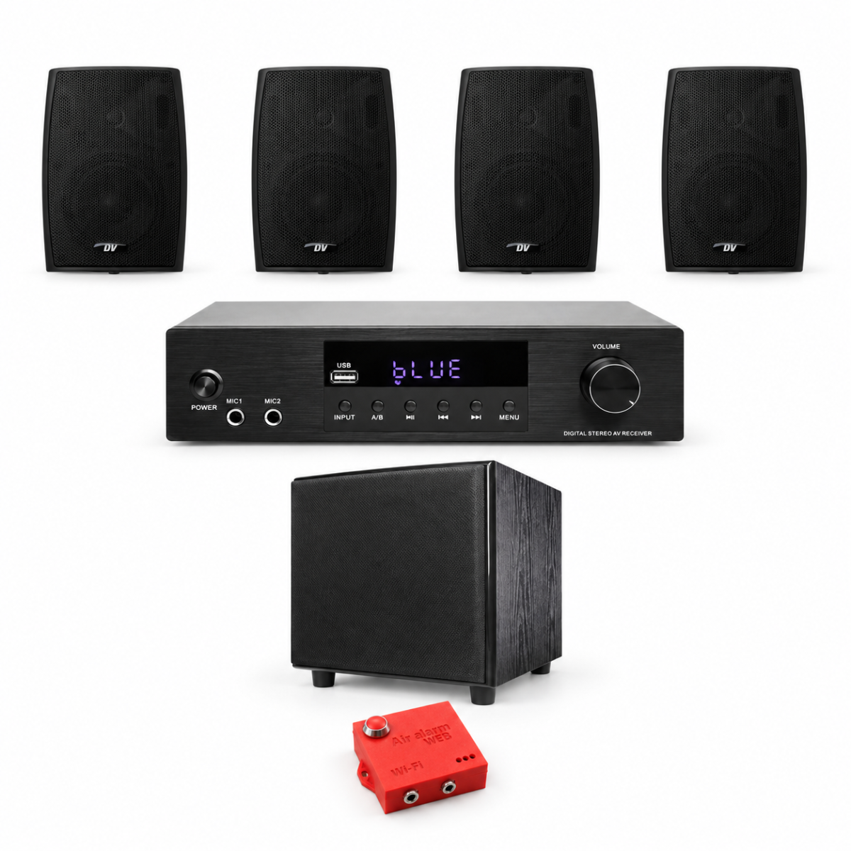 Комплект оповіщення про повітряну тривогу AIR alert Wi-Fi + DV audio KTV200SW8504PB52TB — до 60 м²