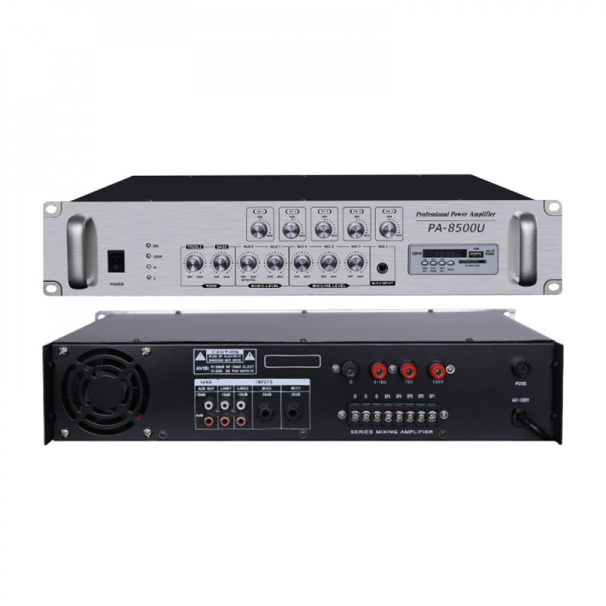Трансляційний підсилювач SOUNDLIGHT PA-8500U SD/USB/BT/FM (5 зон; 500 Вт.)